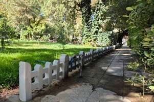 نصب نرده های سیمانی پیش ساخته شده در پیاده‌رو سلامت در دانشکده پیراپزشکی شیراز 